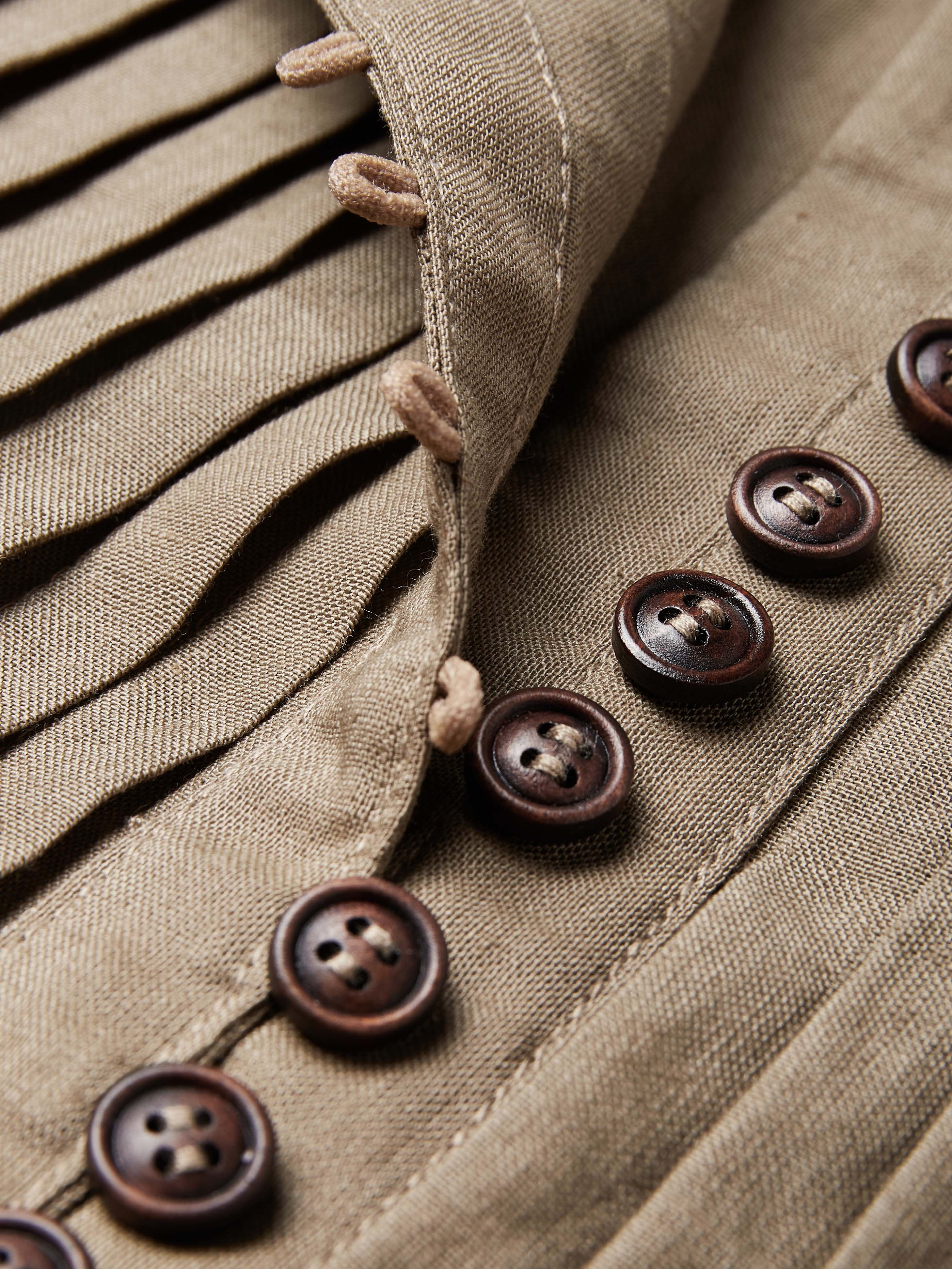 Cotton And Linen Crew Neck Plain Sleeveless Mini Dress