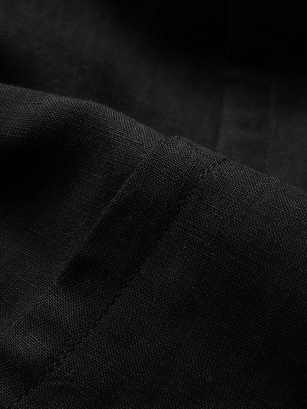 Cotton And Linen Crew Neck Plain Sleeveless Mini Dress