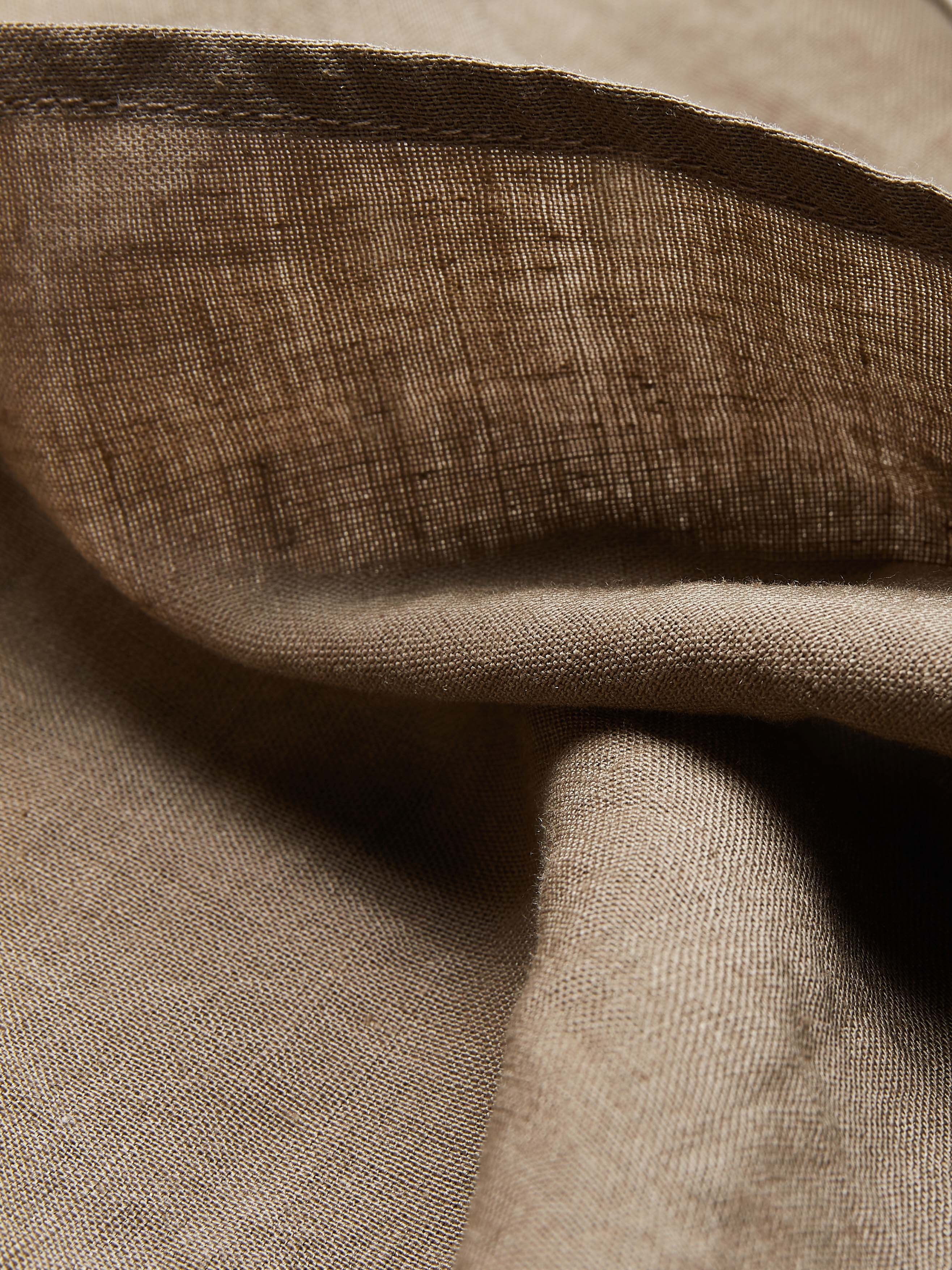 Cotton And Linen Crew Neck Plain Sleeveless Mini Dress