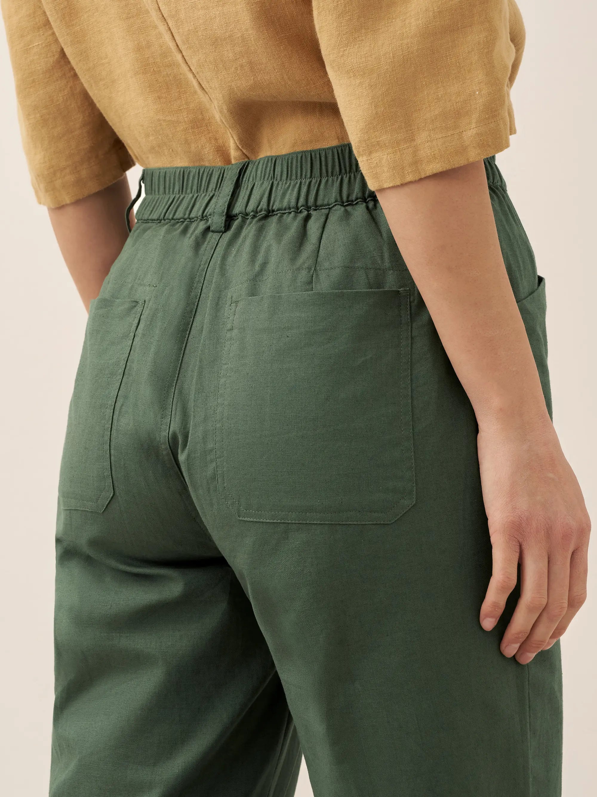Linen Simple Button Fly Trousers HEIDI