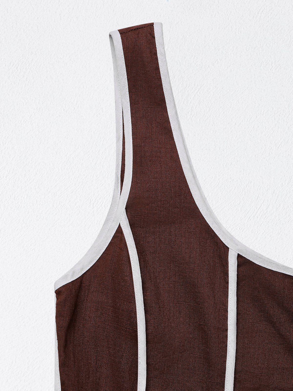 Cotton And Linen Crew Neck Striped Sleeveless Maxi Dress