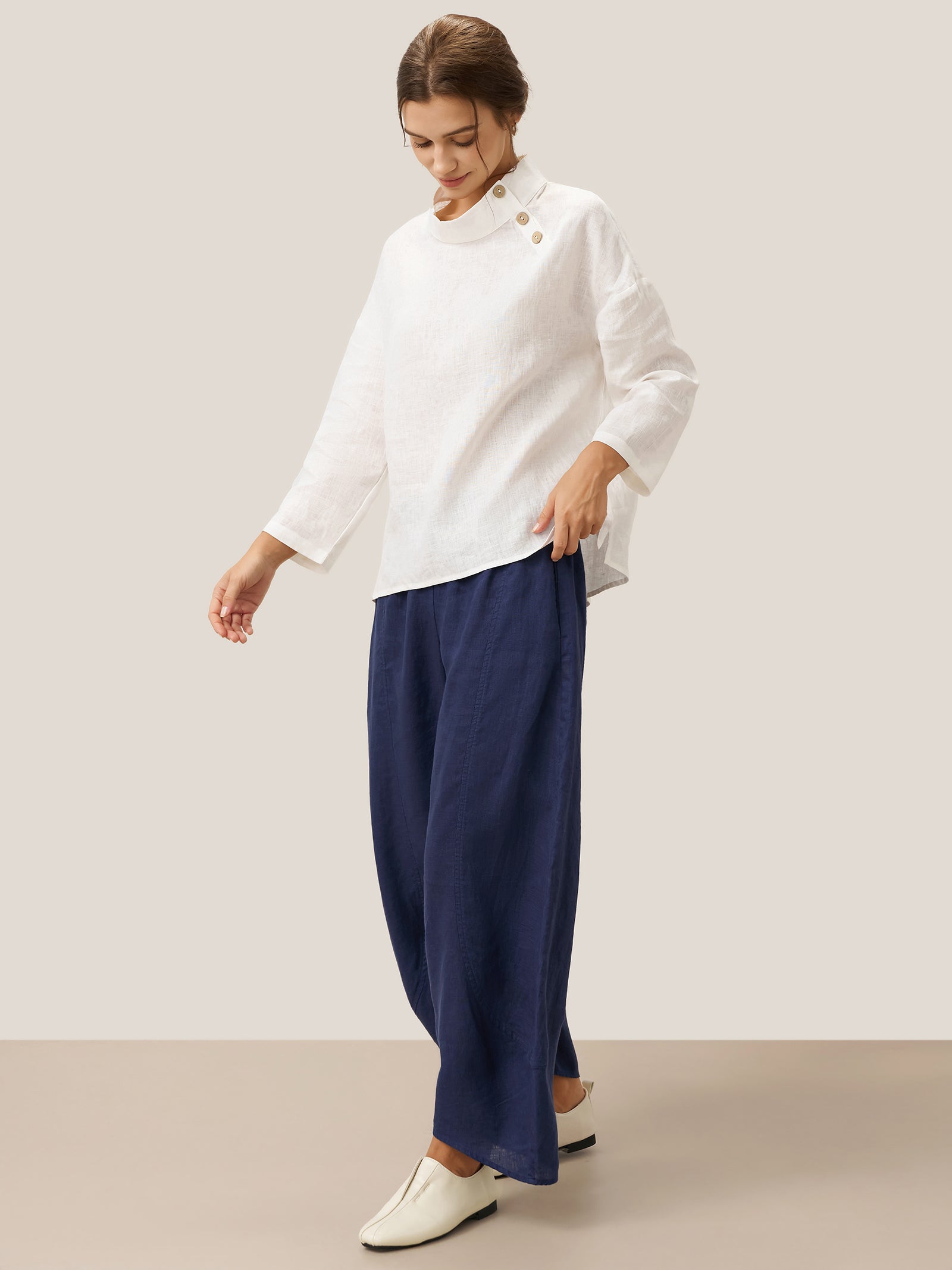 100% Linen Classic Ankle Pants ZOE